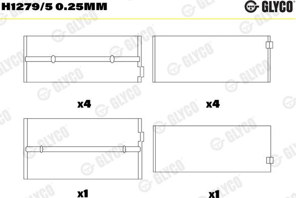 Glyco H1279/5 0.25mm - Підшипник коленвала autozip.com.ua