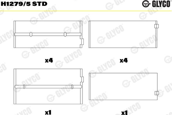 Glyco H1279/5 STD - Підшипник коленвала autozip.com.ua