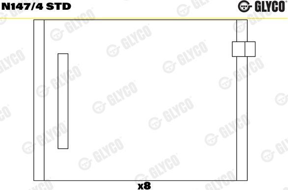 Glyco N147/4 STD - Підшипник распредвала autozip.com.ua