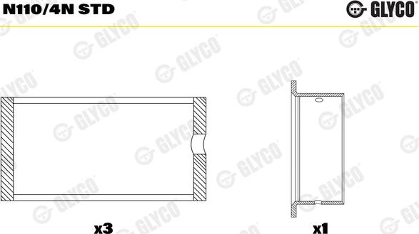 Glyco N110/4N STD - Підшипник распредвала autozip.com.ua