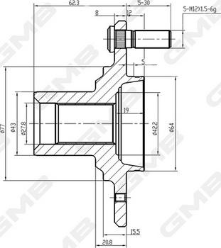 GMB GH10300 - Маточина колеса autozip.com.ua