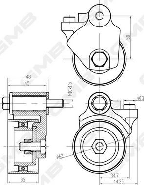 GMB GT90880 - Натяжний ролик, ремінь ГРМ autozip.com.ua