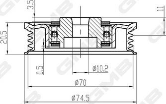 GMB GT60460 - Паразитний / провідний ролик, поліклиновий ремінь autozip.com.ua