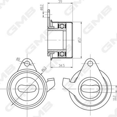 GMB GT60030 - Натяжний ролик, ремінь ГРМ autozip.com.ua