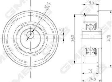 GMB GT10040 - Натяжний ролик, ремінь ГРМ autozip.com.ua