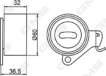 GMB GT10080 - Натяжний ролик, ремінь ГРМ autozip.com.ua