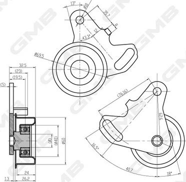GMB GT10031 - Натяжний ролик, ремінь ГРМ autozip.com.ua