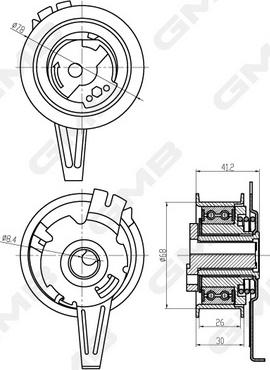 GMB GTB0950 - Натяжний ролик, ремінь ГРМ autozip.com.ua
