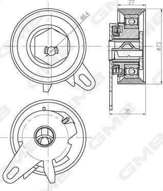 GMB GTB0460 - Натяжний ролик, ремінь ГРМ autozip.com.ua