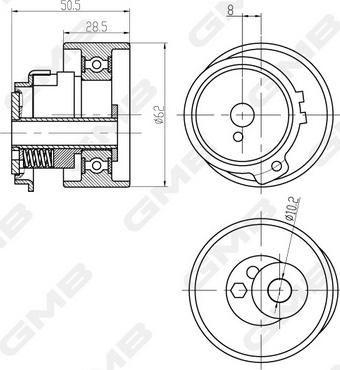 GMB GTB0870 - Натяжний ролик, ремінь ГРМ autozip.com.ua