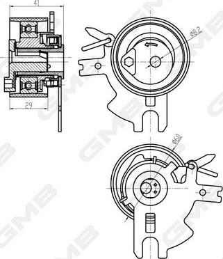 GMB GTB0340 - Натяжний ролик, ремінь ГРМ autozip.com.ua