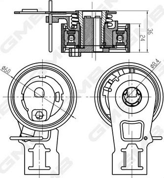 GMB GTB1020 - Натяжний ролик, ремінь ГРМ autozip.com.ua
