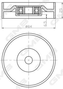 GMB GTC1180 - Паразитний / Провідний ролик, зубчастий ремінь autozip.com.ua