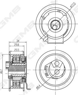 GMB GTB0600 - Натяжний ролик, ремінь ГРМ autozip.com.ua