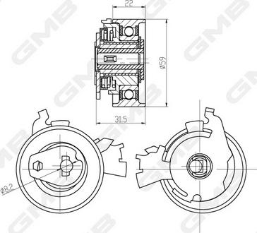 GMB GTB0040 - Натяжний ролик, ремінь ГРМ autozip.com.ua