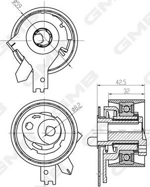 GMB GTB1450 - Натяжний ролик, ремінь ГРМ autozip.com.ua