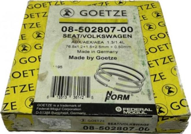 Goetze 08-502807-00 - Комплект поршневих кілець autozip.com.ua