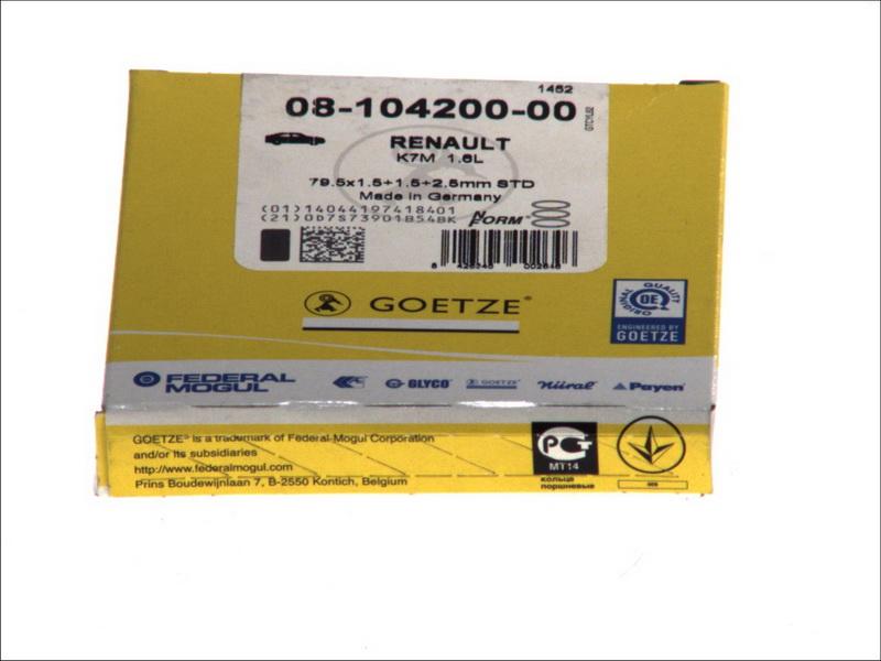 Goetze 08-104200-00 - Комплект поршневих кілець autozip.com.ua
