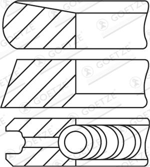 Goetze Engine 08-435200-10 - Комплект поршневих кілець autozip.com.ua