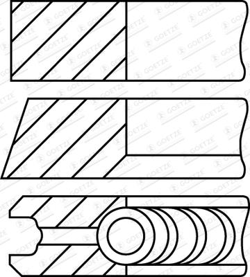 Goetze Engine 08-430300-00 - Комплект поршневих кілець autozip.com.ua