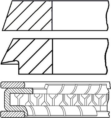 Goetze Engine 08-102400-00 - Комплект поршневих кілець autozip.com.ua