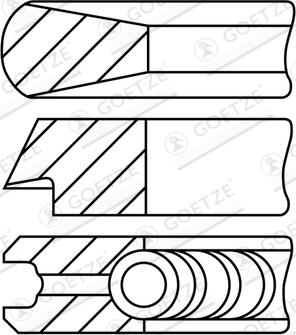 Goetze Engine 08-782300-10 - Комплект поршневих кілець autozip.com.ua