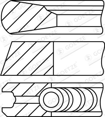 Goetze Engine 08-451700-00 - Комплект поршневих кілець autozip.com.ua