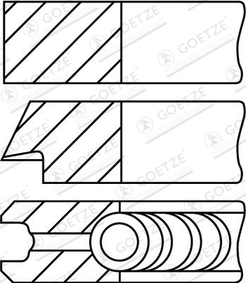 Goetze Engine 08 323400 10 - Комплект поршневих кілець autozip.com.ua