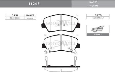 GoodWill 1124 F - Гальмівні колодки, дискові гальма autozip.com.ua