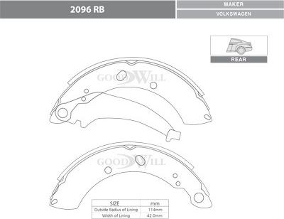 GoodWill 2096 RB - Комплект гальм, барабанний механізм autozip.com.ua