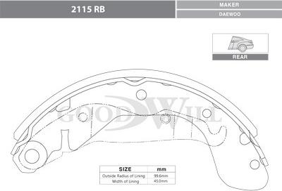 GoodWill 2115 RB - Комплект гальм, барабанний механізм autozip.com.ua