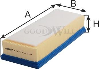 GoodWill AG 458 - Повітряний фільтр autozip.com.ua