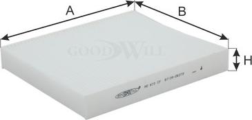 GoodWill AG 673 CF - Фільтр, повітря у внутрішній простір autozip.com.ua