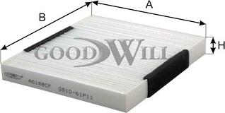 GoodWill AG 188 CF - Фільтр, повітря у внутрішній простір autozip.com.ua