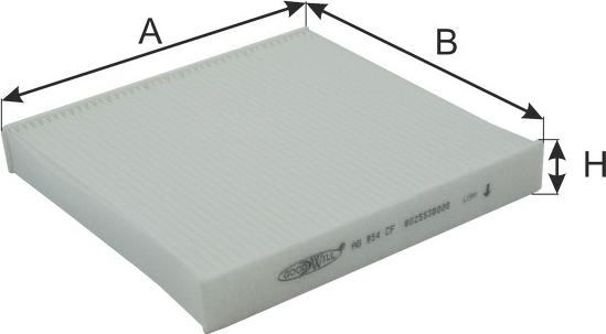 GoodWill AG 854 CF - Фільтр, повітря у внутрішній простір autozip.com.ua