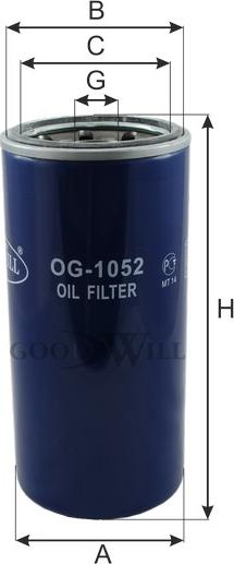 GoodWill OG 1052 - Масляний фільтр autozip.com.ua