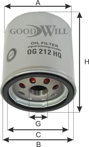 GoodWill OG 212 HQ - Масляний фільтр autozip.com.ua