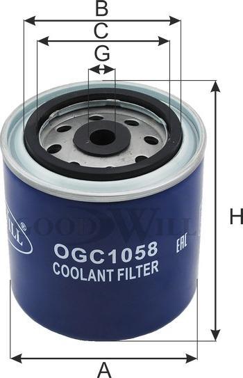 GoodWill OGC 1058 - Фільтр для охолоджуючої рідини autozip.com.ua