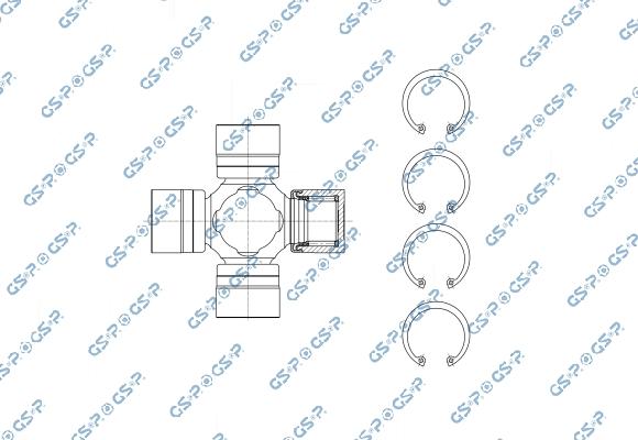 GSP UJ900158 - Шарнір, поздовжній вал autozip.com.ua