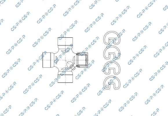 GSP UJ900238 - Шарнір, поздовжній вал autozip.com.ua
