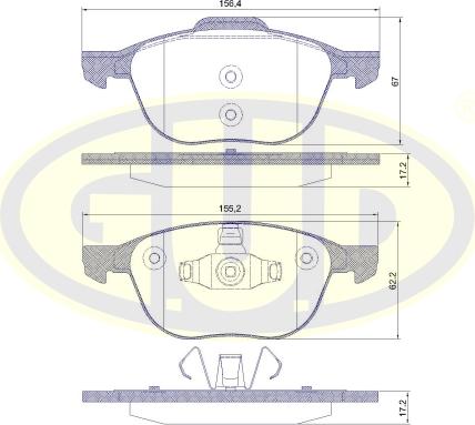 G.U.D. GBP108200 - Гальмівні колодки, дискові гальма autozip.com.ua