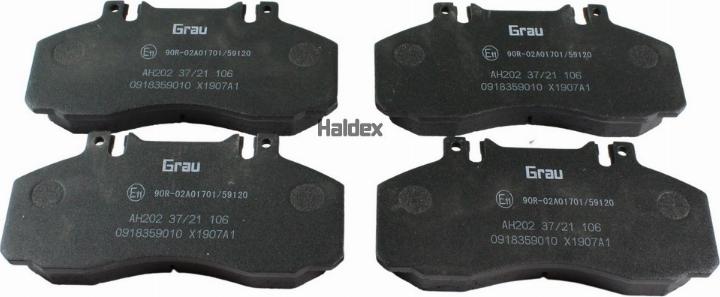 Haldex 1918359010 - Гальмівні колодки, дискові гальма autozip.com.ua