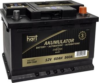 Hart 564 518 - Стартерна акумуляторна батарея, АКБ autozip.com.ua