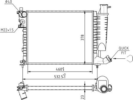 Hart 605 914 - Радіатор, охолодження двигуна autozip.com.ua