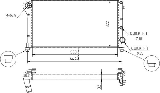 Hart 605 984 - Радіатор, охолодження двигуна autozip.com.ua