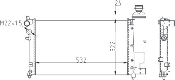 Hart 605 558 - Радіатор, охолодження двигуна autozip.com.ua