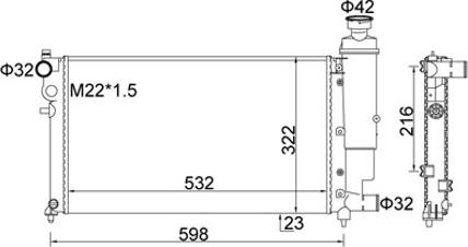 Hart 605 881 - Радіатор, охолодження двигуна autozip.com.ua