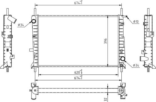 Hart 606 832 - Радіатор, охолодження двигуна autozip.com.ua