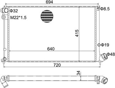 Hart 601 172 - Радіатор, охолодження двигуна autozip.com.ua