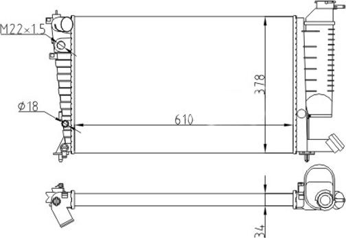 Hart 608 316 - Радіатор, охолодження двигуна autozip.com.ua